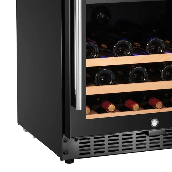 Wijnkoelkast | 137L (46x 75cl) | Zwart | 2 Zones | +5°C/+18°C | Statisch + Ventilator | Inbouwbaar | 570x595x820(h)mm