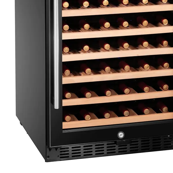 Wijnkoelkast | 265L (124x 75cl) | Zwart | 2 Zones | +5°C/+18°C | Statisch + Ventilator | 570x595x1400(h)mm