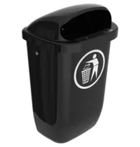 Luxus Wandafvalbak | DIN-PK | Kunststof/RVS | Antraciet | 50L | Open | 432x340x740(h)mm