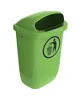 Luxus Wandafvalbak | DIN-PK | Kunststof/RVS | Limegroen | 50L | Open | 432x340x740(h)mm 
