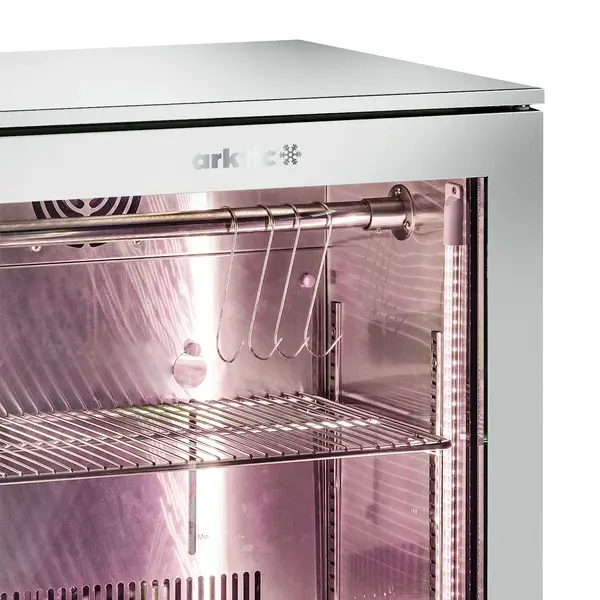 Dry Aging Kast | 138L | RVS | +2°C/+10°C | Geforceerd | Vochtigheid Instelbaar | Vochtigheid-/Deuralarm | 600x545x900(h)mm