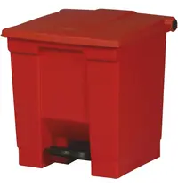 Rubbermaid Pedaalemmer | CLASSIC | Kunststof | Rood | 30L | Klapdeksel | HACCP | 400x413x435(h)mm