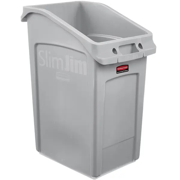 Afvalbak | SLIM JIM | Kunststof | Grijs | 87L | Open | 401x560x762(h)mm