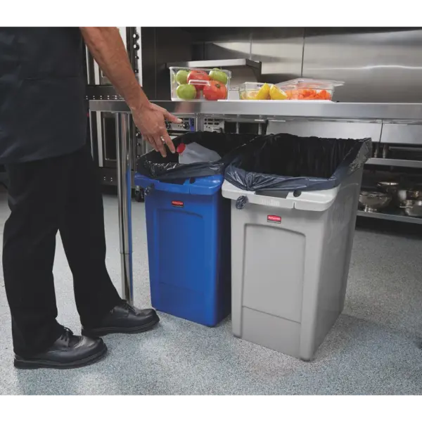 Afvalbak | SLIM JIM | Kunststof | Grijs | 87L | Open | 401x560x762(h)mm