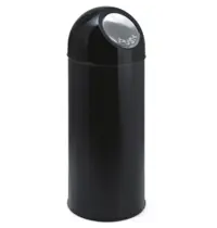 Luxus Afvalbak | Metaal/Kunststof | Zwart | 55L | Duwdeksel | Ø305x820(h)mm 