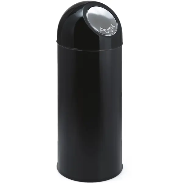 Afvalbak | Metaal/Kunststof | Zwart | 55L | Duwdeksel | Ø305x820(h)mm