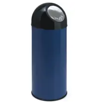 Luxus Afvalbak | Metaal/Kunststof | Blauw/Zwart | 55L | Duwdeksel | Ø305x820(h)mm