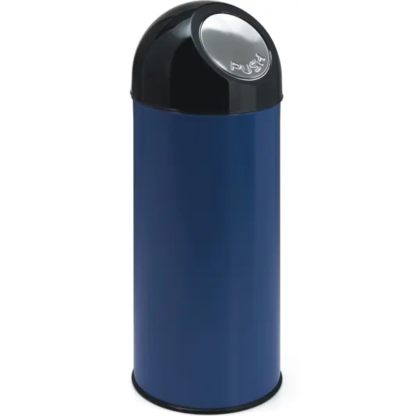 Afvalbak | Metaal/Kunststof | Blauw/Zwart | 55L | Duwdeksel | Ø305x820(h)mm