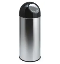 Luxus Afvalbak | RVS/Kunststof | Zwart | 55L | Duwdeksel | Ø305x820(h)mm 