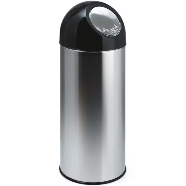 Afvalbak | RVS/Kunststof | Zwart | 55L | Duwdeksel | Ø305x820(h)mm