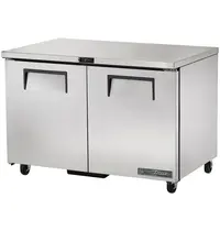 True Koelwerkbank | Energiezuinig | 376L | 2 Deuren | 0°C/+3°C | Geforceerd | Wielen (Geremd) | 1229x766x839(h)mm