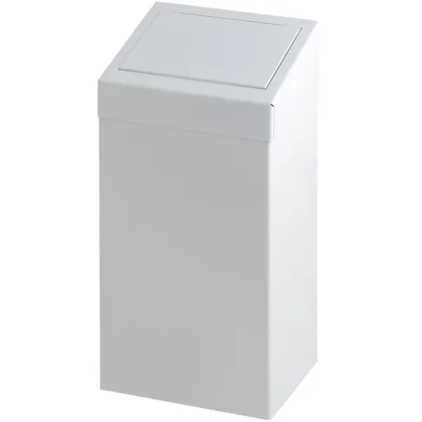 Wandafvalbak | Metaal | Wit | 50L | Duwdeksel | Incl. Wandbevestiging | 335x255x700(h)mm