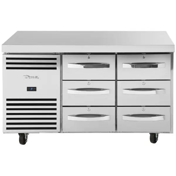 Koelwerkbank | Energiezuinig | 280L | 6 Laden (1/1 GN) | 0°C/+3°C | Geforceerd | Wielen (Geremd) | 1411x700x900(h)mm