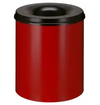 V-Part Afvalbak | Metaal | Rood/Zwart | 80L | Open | Vlamdovend | Ø465x540(h)mm