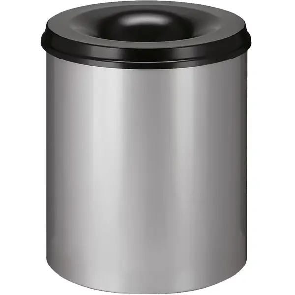 Afvalbak | Aluminium | Zwart | 80L | Open | Vlamdovend | Ø465x540(h)mm