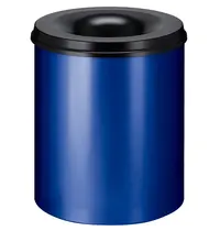 V-Part Afvalbak | Metaal | Zwart/Blauw | 80L | Open | Vlamdovend | Ø465x540(h)mm 