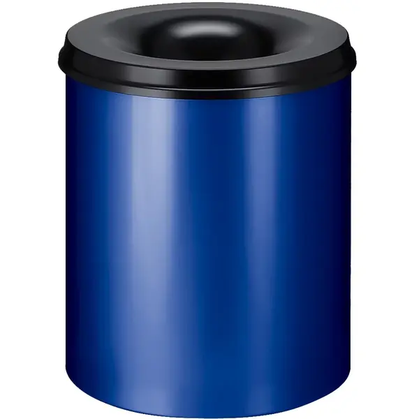 Afvalbak | Metaal | Zwart/Blauw | 80L | Open | Afvalscheiding | Vlamdovend | Ø465x540(h)mm