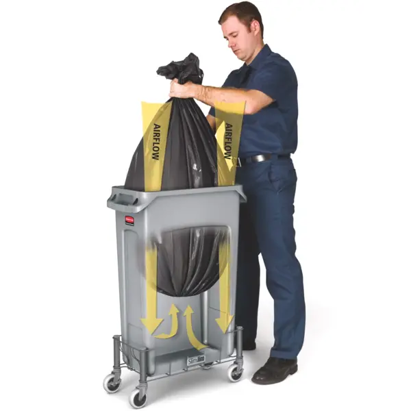 Afvalbak | SLIM JIM | Kunststof | Grijs | 87L | Open | 279x558x762(h)mm