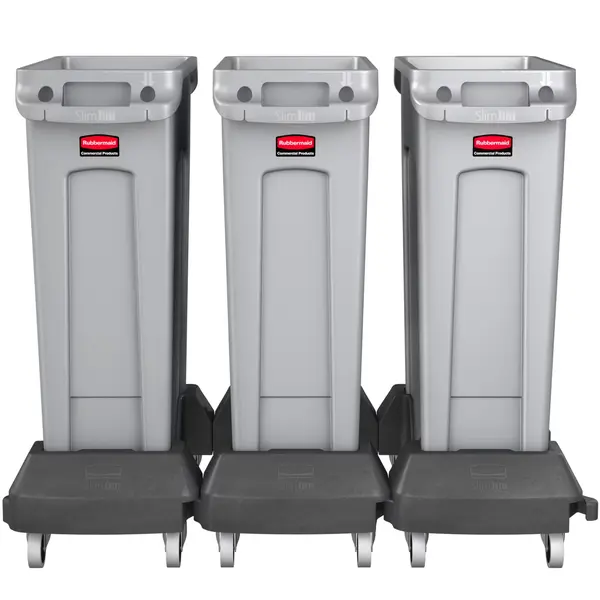 Afvalbak | SLIM JIM | Kunststof | Grijs | 87L | Open | 279x558x762(h)mm