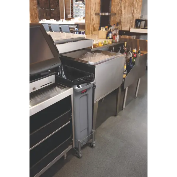 Afvalbak | SLIM JIM | Kunststof | Grijs | 87L | Open | 279x558x762(h)mm