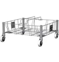 Rubbermaid Verrijdbaar Onderstel | RVS | Rubbermaid SLIM JIM Afvalbakken | Dubbel Uitvoering | 523x508x229(h)mm 