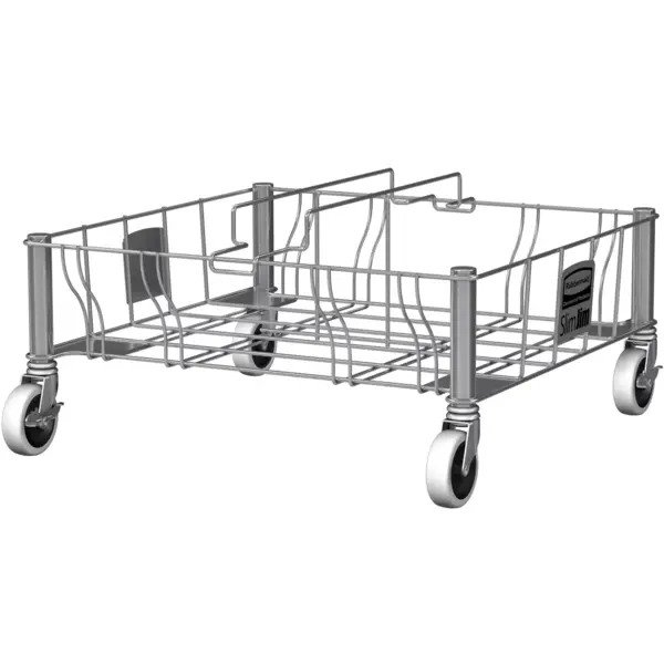 Verrijdbaar Onderstel | RVS | Rubbermaid SLIM JIM Afvalbakken | Dubbel Uitvoering | 523x508x229(h)mm