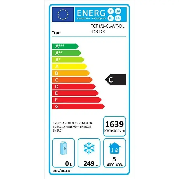 Vrieswerkbank | 435L | 3 Deuren (1/1 GN) | -18°C/-23°C | Geforceerd | Achteropstand | Wielen (Geremd) | 1865x700x1000(h)mm