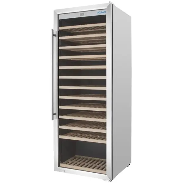 Wijnkoelkast | G-SERIE | 330L (118x 75cl) | RVS | 1 Zone | +5°C/+20°C | Geforceerd | 595x621x1575(h)mm
