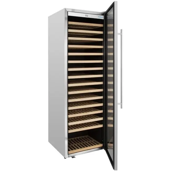 Wijnkoelkast | G-SERIE | 465L (187x 75cl) | RVS | 1 Zone | +5°C/+20°C | Geforceerd | 595x695x1865(h)mm