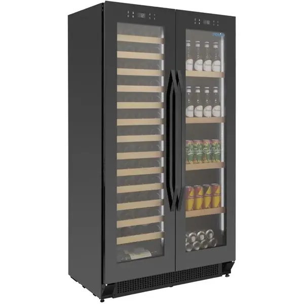 Bier-/Wijnkoelkast | G-SERIE | 365L (60x 75cl) | Zwart | 2 Zones | +2°C/+20°C | Geforceerd | 890x550x1627(h)mm