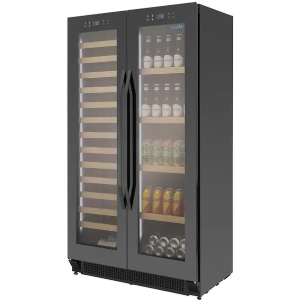 Bier-/Wijnkoelkast | G-SERIE | 365L (60x 75cl) | Zwart | 2 Zones | +2°C/+20°C | Geforceerd | 890x550x1627(h)mm