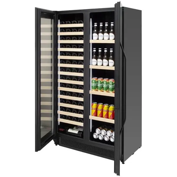 Bier-/Wijnkoelkast | G-SERIE | 365L (60x 75cl) | Zwart | 2 Zones | +2°C/+20°C | Geforceerd | 890x550x1627(h)mm