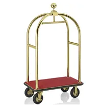 WAS Germany Bagagetrolley | DRIFT | RVS | Goudkleurig/Rood | Wielen (Geremd) | 1120x600x1900(h)mm