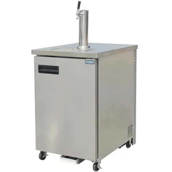 Tapinstallatie | G-SERIE | RVS | Fustkoeling (1x 50L) | Wielen (Geremd) | 612x760x1312(h)mm