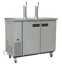 Polar Tapinstallatie | G-SERIE | RVS | Fustkoeling (2x 50L) | Wielen (Geremd) | 1247x620x1438(h)mm