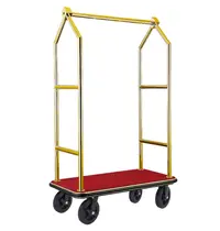 WAS Germany Bagagetrolley | VOYAGER | RVS | Goudkleurig/Rood | Wielen (Geremd) | 1120x650x1900(h)mm
