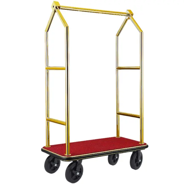 Bagagetrolley | VOYAGER | RVS | Goudkleurig/Rood | Wielen (Geremd) | 1120x650x1900(h)mm