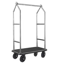 WAS Germany Bagagetrolley | VOYAGER | RVS | Zwart | Wielen (Geremd) | 1120x650x1900(h)mm 