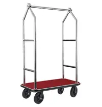 WAS Germany Bagagetrolley | VOYAGER | RVS | Rood | Wielen (Geremd) | 1120x650x1900(h)mm