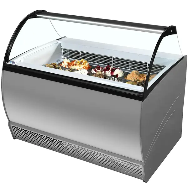 Schepijsvitrine | ISABELLA | 520L | 10x 5L | -14°C/-16°C | Statisch | Gekoelde Reserve | Wielen | 1317x906x1372(h)mm