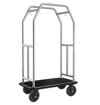 WAS Germany Bagagetrolley | TRAVELLER | RVS | Zwart | Wielen (Geremd) | 1120x600x1850(h)mm 