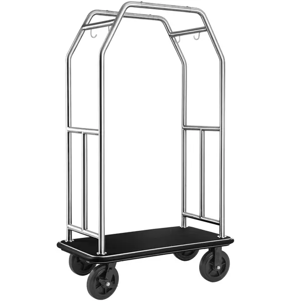 Bagagetrolley | TRAVELLER | RVS | Zwart | Wielen (Geremd) | 1120x600x1850(h)mm
