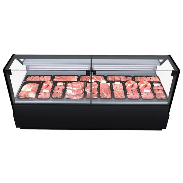 Vlees-/Viskoeltoonbank | RICK | -1°C/+7°C | Plaatkoeling | Kantelruit | 1945x1095x1250(h)mm