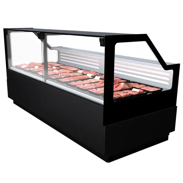 Vlees-/Viskoeltoonbank | RICK | -1°C/+7°C | Plaatkoeling | Kantelruit | 1945x1095x1250(h)mm