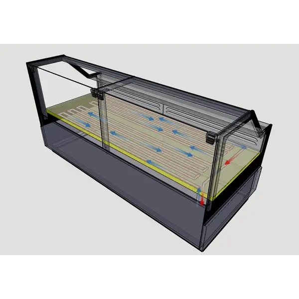 Vlees-/Viskoeltoonbank | RICK | -1°C/+7°C | Plaatkoeling | Kantelruit | 1945x1095x1250(h)mm