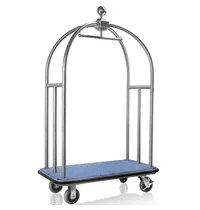 WAS Germany Bagagetrolley | UNITY | RVS | Blauw | Wielen (Geremd) | 1120x600x1850(h)mm