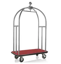 WAS Germany Bagagetrolley | UNITY | RVS | Rood | Wielen (Geremd) | 1120x600x1850(h)mm