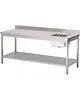 Gastro M Cheftafel | RVS | Spoelbak (Rechts) | Bodemschap | Achteropstand | 1200x700x850/900(h)mm 