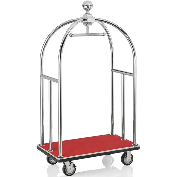 Bagagetrolley | UNITY | RVS | Rood | Wielen (Geremd) | 1120x600x1850(h)mm