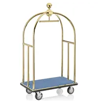 WAS Germany Bagagetrolley | UNITY | RVS | Goudkleurig/Blauw | Wielen (Geremd) | 1120x600x1850(h)mm 